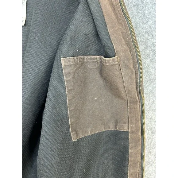 Vintage Carhartt Hooded Zip Up Jacket Mens Large RN# 14806 Brown - Picture 8 of 12